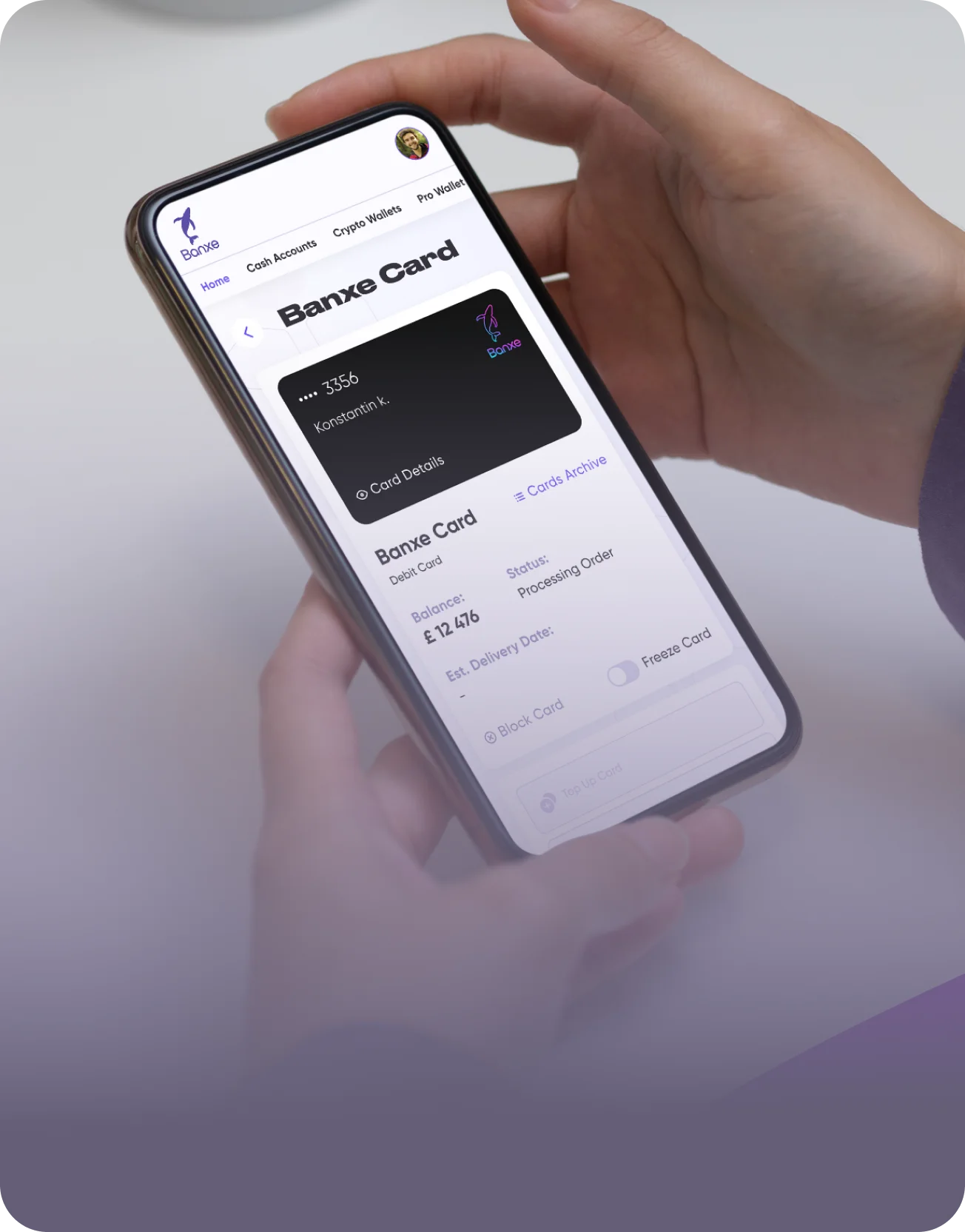 Mobile banking and crypto app